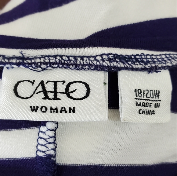 Cato Striped Short Sleeve Top - Picture 8 of 10